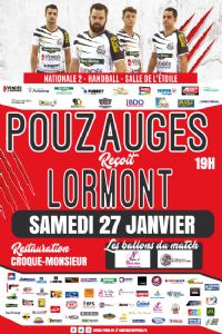 N2M Handball  Pouzauges reçoit Lormont. Le samedi 27 janvier 2018 à Pouzauges. Vendee.  19H00